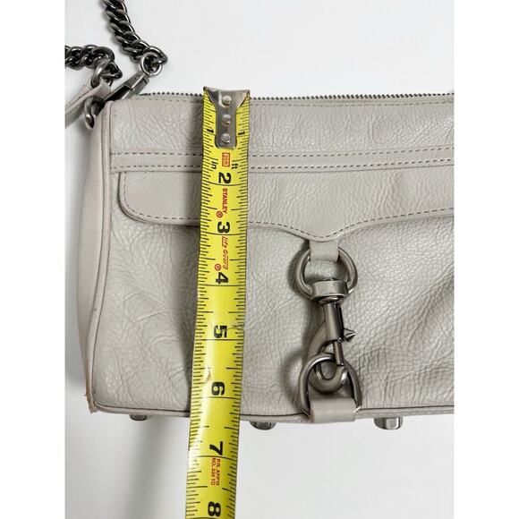Rebecca Minkoff Crossbody Bag Purse Light Gray Stone Silver Hardware - Picture 2 of 13